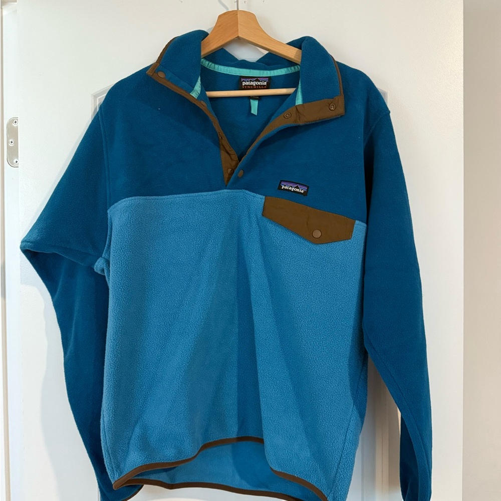 Patagonia Teal Synchilla Fleece Pullover